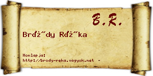 Bródy Réka névjegykártya