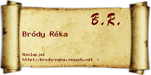 Bródy Réka névjegykártya